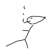 The player's original hand-drawn smoking stickman